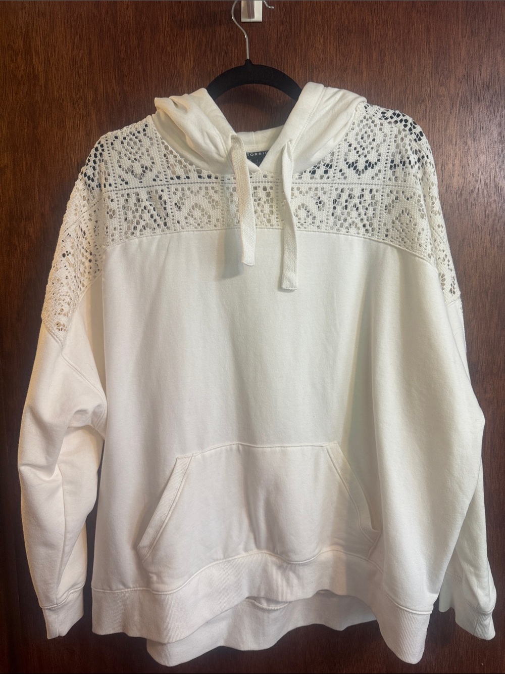 Torrid Cozy Fleece Relaxed Crochet Yoke Hoodie - women’s size 1